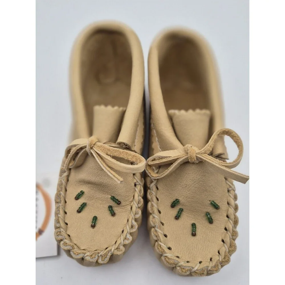 Bastien Industries Infant Moccasins Infant Baby Size 6 Beige new old stock